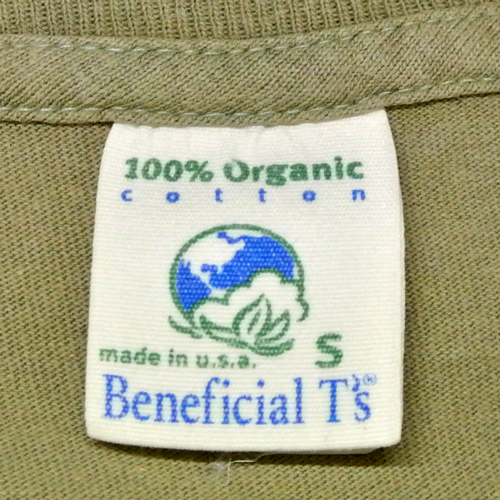 90s Patagonia Beneficial T's ロゴTシャツ カーキ - アメリカ古着 