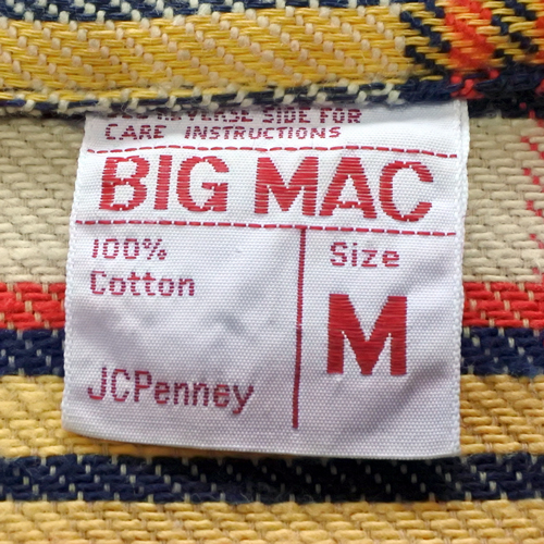70s BIG MAC フランネルシャツ ベージュ×赤×紺×黄 M - アメリカ古着 ヴィンテージ古着の通販 Demonstrandum